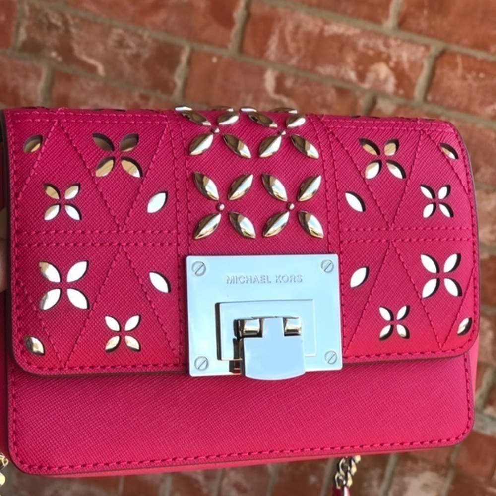 Michael Kors tina stud small crossbody floral